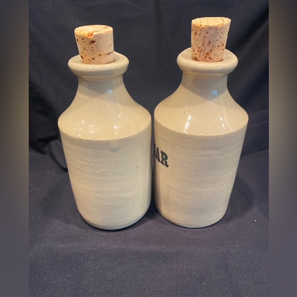 Oil and Vinegar set vintage Pearson‘s of Chesterfield stoneware pottery - Picture 6 of 13